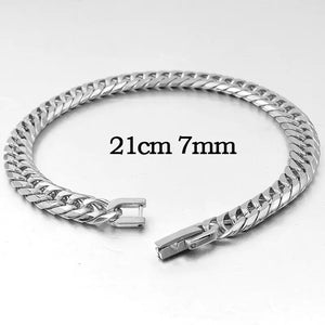 Stainless Steel Curb Dome Link Wristband Jewelry