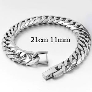 Stainless Steel Curb Dome Link Wristband Jewelry